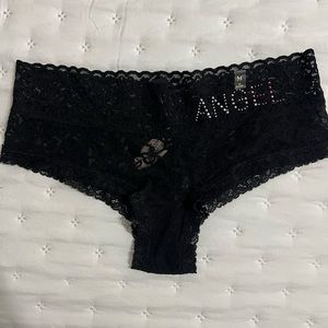 Vintage 90s Victoria’s Secret lace panty angel rhinestone